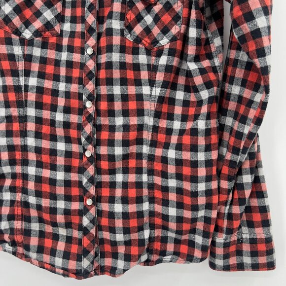 Vintage Harley-Davidson Embroidered Red/Black Plaid Flannel Button Down.Shirt L - Picture 3 of 14